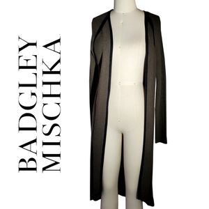 Badgley Mischka - olive green long knit cardigan - size S